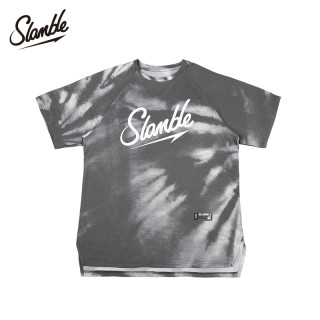 SLAMBLE 新款夏季扎染短袖t恤男速干透气运动投篮服潮流印花上衣