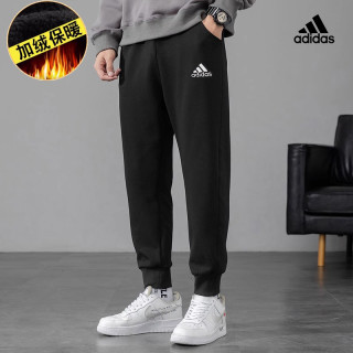 adidas 加绒秋冬季新款加厚男款运动舒适裤针织大码长裤
