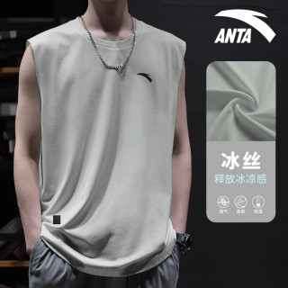 安踏 运动坎肩背心男夏季无袖透气薄款上衣宽松速干健身训练篮球服