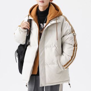 外套棉服男加厚保暖假两件棉服宽松休闲韩版潮流连帽学生外套情侣