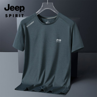 JEEP SPIRIT JEEP吉普男士夏季短袖运动跑步圆领半袖宽松冰丝T恤薄款速干衣男