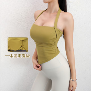 九麦一品 挂脖背心式运动内衣收副乳性感专业运动跑步瑜伽文胸外穿透气美背