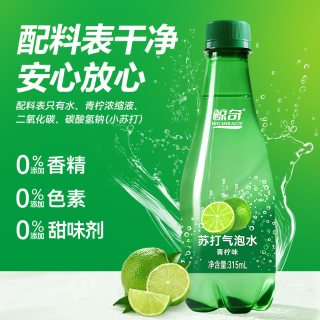 鲸奇 苏打气泡水青柠味树莓味百香果味无糖饮料0糖0脂0卡调酒汽水