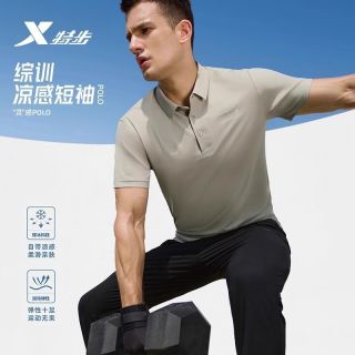 特步 运动polo衫男2025年夏新款官方男装半袖短袖T恤975229020002