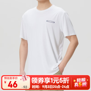 斯凯奇 P226M155-0019 宽松透气 白色 L 男士短袖T恤