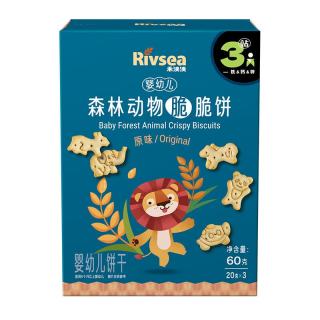 禾泱泱 婴幼儿森林动物脆脆饼 原味 60g
