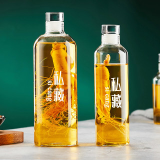 北纬23度 玻璃酒瓶加厚密封高档泡酒瓶子透明2斤酒壶带盖家用白酒瓶容器