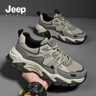JEEP SPIRIT JEEPSPIRIT吉普鞋子男款春季休闲透气户外老爹鞋软底运动鞋跑步鞋