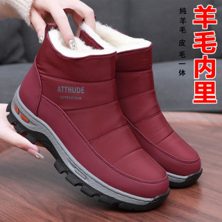 冬季老北京女棉布鞋加绒加厚保暖防水妈妈雪地靴防滑中老年奶奶鞋