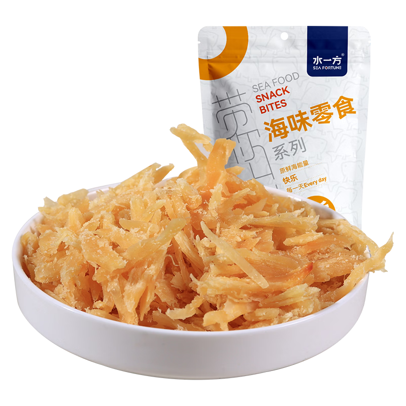 水一方 鲜烤鱿鱼碎 50g 即食海味