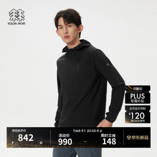 KOLON SPORT LHRT6MN065-BK AIRDOT吸湿速干 黑色 XL 长袖T恤