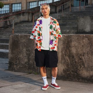 88VIP：VANS 官方 男女情侣短袖衬衫美式复古蔬菜水果印花古巴衬衫