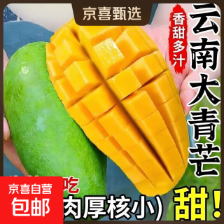 京喜 正宗云南西双版纳芒果山大青芒 超大纯甜多汁太好吃生熟  两吃 带箱2斤净重1.6斤单果100g-300g