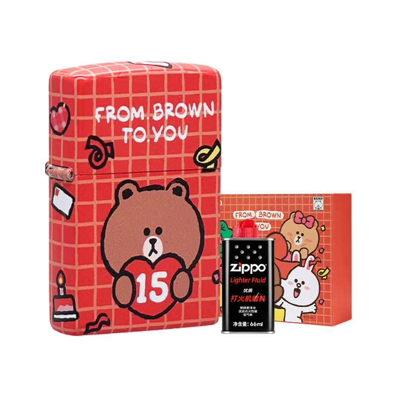 ZIPPO 之宝 LINEFRIENDS萌友献礼系列爱意Bear防风打火机含油礼盒