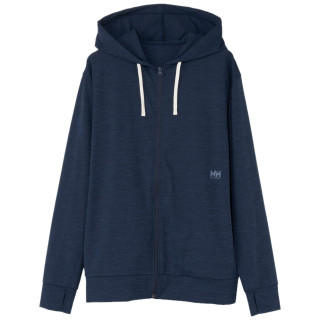 HELLY HANSEN 女式防晒长袖单点标志全拉链连帽衫防晒衣, 海蓝色L码