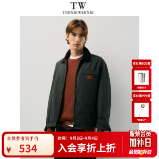 TEENIE WEENIE 复古美式做旧宽松挺阔骨感夹克外套 军绿色 L