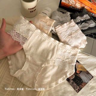 欧若风纯欲内裤女生2025新款蕾丝蝴蝶结棉裆性感中腰女士无痕