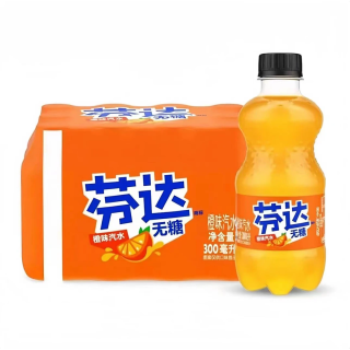芬达 300ml*6瓶】无糖芬达即饮碳酸饮料畅饮零卡小瓶装肥宅汽水