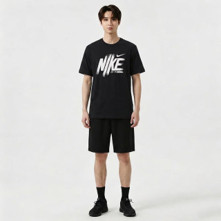 NIKE 男子防晒短袖T恤 针织无领 运动休闲 HV0382-010黑XL