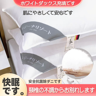 日本羽丝绒枕头单人家用全棉枕芯五星级酒店枕头