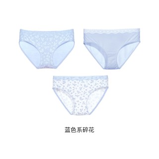 Ubras 法式碎花内裤女莫代尔抗菌裆浪漫蕾丝印花低腰夏季薄款三角