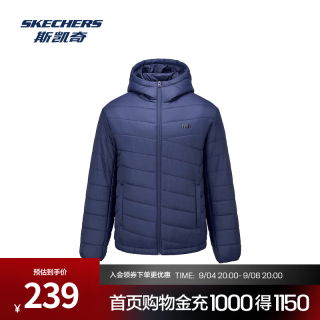 斯凯奇 梭织裥 羽绒服外套
