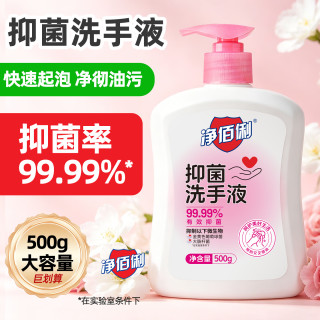 净佰俐 健康抑菌洗手液500g 泡沫丰富易冲洗抑菌99.99% 家庭儿童消毒护手