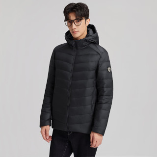 HEURE 冬季25男士 运动风轻薄排骨羽绒服 黑色 L 110-125斤