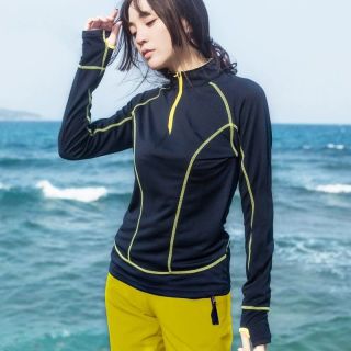 麦金利 夏季户外长袖速干衣女显瘦立领透气跑步运动宽松薄款男快干T恤女