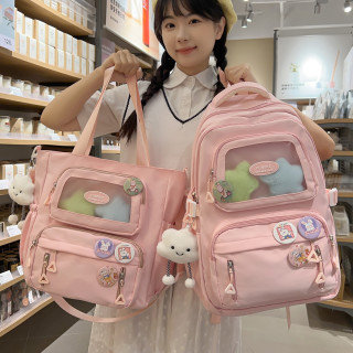 潮咖潮搭 学院风书包女ins日系可爱初中小学生少女双肩包大容量背包