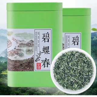 碧螺春绿茶 新茶浓香型正宗高山头春头采嫩芽罐装品鉴试喝