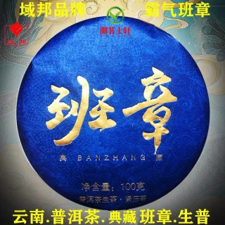 域邦 云南茶叶勐海老普洱茶生茶陈年老班章古树茶生普小饼茶饼100g