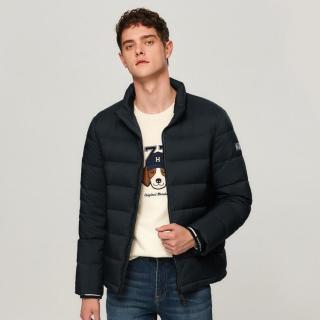 哈吉斯 冬季外套蓬松保暖鸭绒立领绗缝羽绒服男