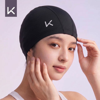 Keep 泳帽女布料舒适不勒头大号长发护耳布帽男纯色硅胶防水游泳帽