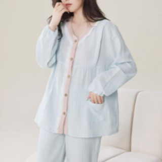 纯棉 双层纱布孕妇月子服