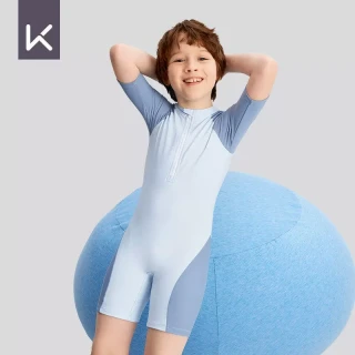 Keep 儿童泳衣男童新款连体泡温泉男孩泳裤中大童专业游泳训练泳装