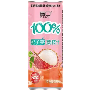 葡口 100%妃子笑荔枝果粒饮料320ml*20