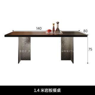 ddc 全托岩板餐桌小户型轻奢现代简约水波亚克力悬浮长方形饭桌子