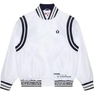 Aape 7534XXJ 拼接条纹刺绣 黑色 S 男士夹克