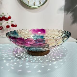2025新款实木底座果盘水晶玻璃水果盘欧式简约客厅茶几大号干果盘