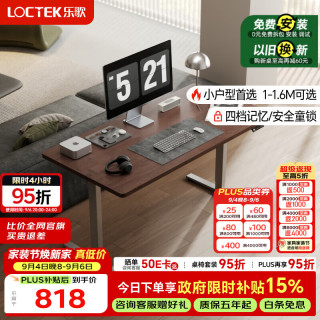 乐歌 电动升降桌电脑桌站立办公家用书桌 E2S/1m灰胡桃木色