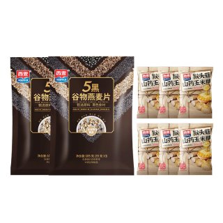 西麦 五黑五红混合燕麦片黑麦芝麻谷物速食营养早餐冲饮懒人即食