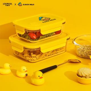 乐唯诗 高硼硅玻璃小黄鸭IP款饭盒400ml
