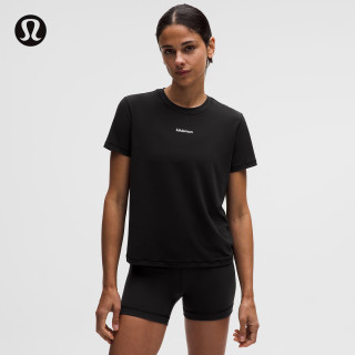 lululemon Jersey 女士训练平纹针织T恤 黑色 3XS
