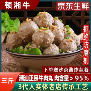 顿湘牛 潮汕正宗牛肉丸手打潮州汕头特产 牛肉丸＋牛筋丸各两斤