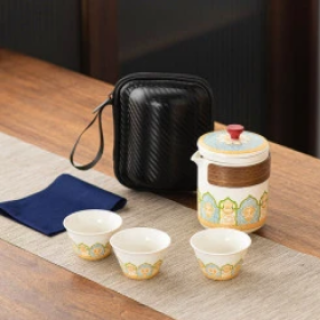 乔纳斯 便携式功夫茶具 1壶3杯+收纳包