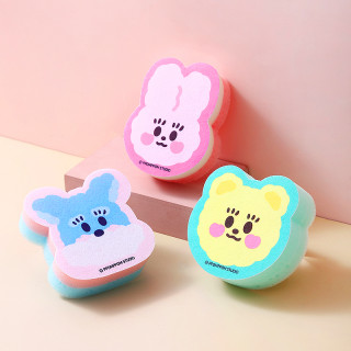 3點1刻 韩国PPOMPPOM联名可爱卡通吸水彩色海绵擦去污撞色洗碗棉洗锅海棉