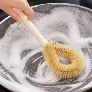 拍一发三锅刷木柄厨房清洁用可挂式不沾油刷子洗锅刷长柄刷洗家用