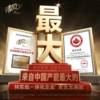清风 抽纸悬挂式加厚4层大包家用挂抽餐巾纸卫生纸巾厕纸实惠装ms
