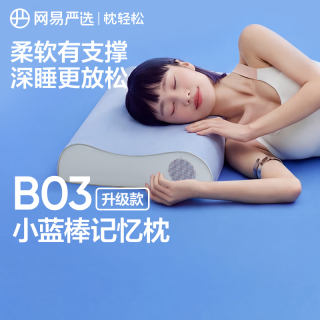 PLUS会员：网易严选 B03小蓝棒深睡枕3.0记忆棉枕慢回弹颈椎枕 中秋礼盒装 8/10cm可选